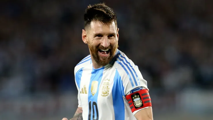 Lionel Messi of Argentina celebrates after scoring the fifth goal of his team during the FIFA World Cup 2026 South American Qualifier match between Argentina and Bolivia
