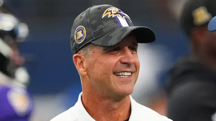 John Harbaugh, head coach of the Baltimore Ravens at AT&T Stadium on September 22, 2024 in Arlington, Texas.
