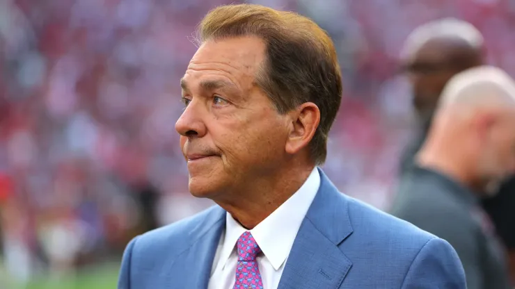 Former Alabama Crimson Tide head coach Nick Saban looks on before the game against the Georgia Bulldogs at Bryant-Denny Stadium on September 28, 2024 in Tuscaloosa, Alabama.
