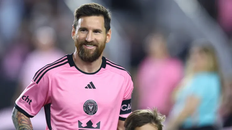 Lionel Messi #10 of Inter Miami looks on before the match against Atlanta United
