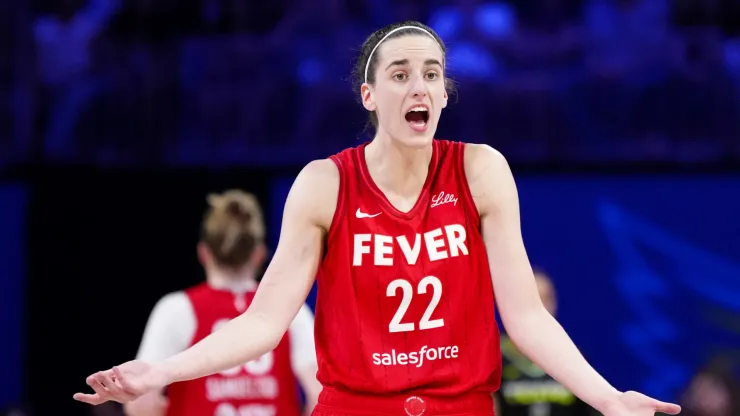 Caitlin Clark of Indiana Fever during the second half against the Dallas Wings at College Park Center on September 01, 2024
