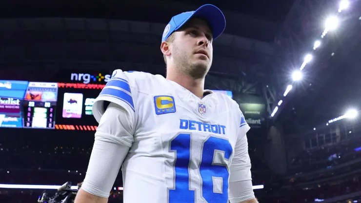 Jared Goff #16 of the Detroit Lions walks off the field after a win over the Houston Texans at NRG Stadium on November 10, 2024 in Houston, Texas.
