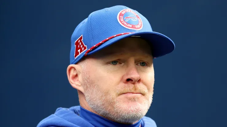 Head coach Sean McDermott of the Buffalo Bills looks on before the game against the Seattle Seahawks at Lumen Field on October 27, 2024 in Seattle, Washington.
