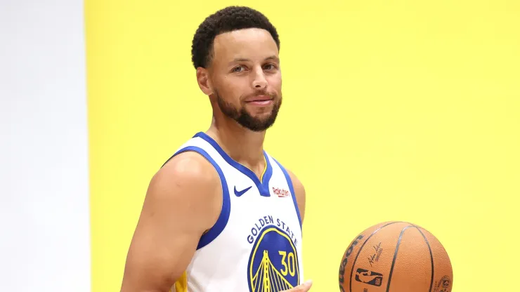 Stephen Curry #30 of the Golden State Warriors poses for a picture during the Warriors' media day on October 02, 2023.
