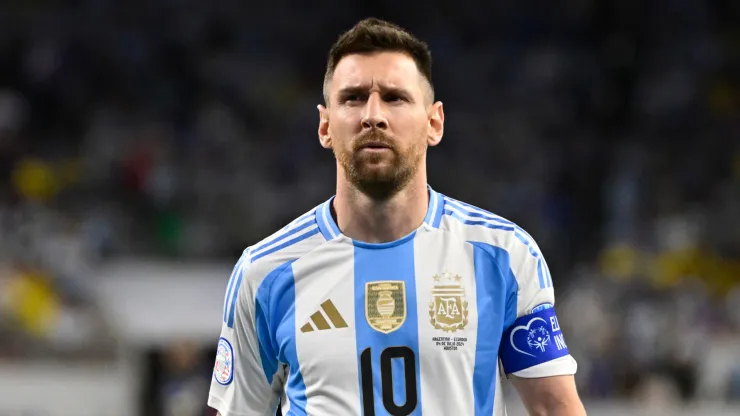 Lionel Messi of Argentina looks on during a match of the 2024 Copa America 
