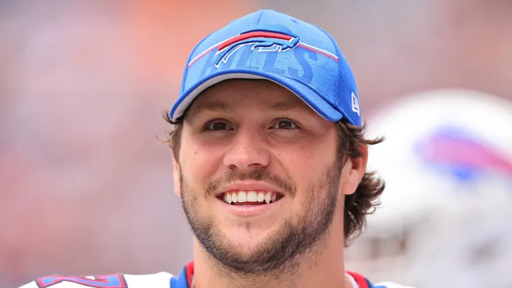 Josh Allen #17 of the Buffalo Bills looks on during the second half of a preseason game against the Chicago Bears at Soldier Field on August 26, 2023 in Chicago, Illinois.
