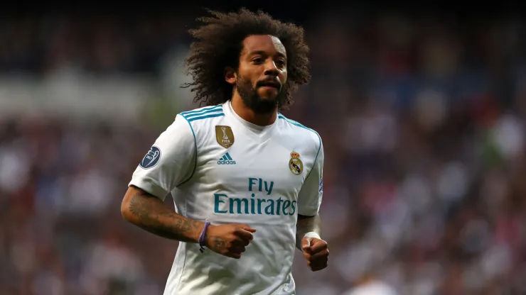 Marcelo of Real Madrid during the UEFA Champions League Semi Final Second Leg match between Real Madrid and Bayern Muenchen at the Bernabeu
