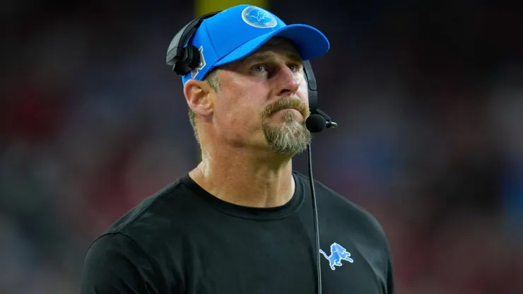 Detroit Lions head coach Dan Campbell during an NFL game between the Texans and the Lions on November 10, 2024 in Houston, Texas. The Lions won, 26-23, on a walk-off field goal.
