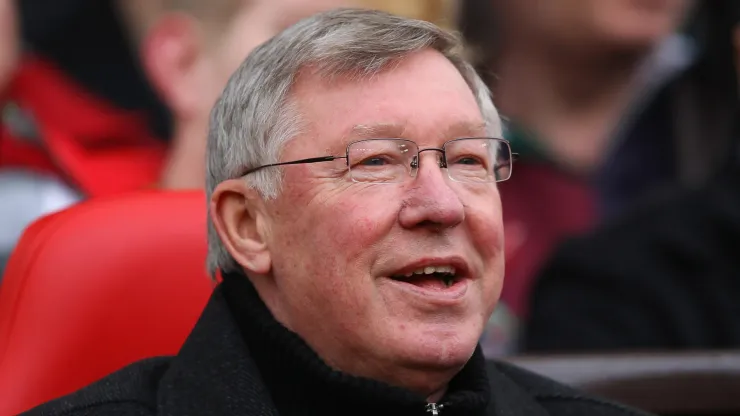 Manchester United manager Sir Alex Ferguson, smiles as the fans sing happy birthday during the Barclays Premier League match between Manchester United and Blackburn Rovers at Old Trafford
