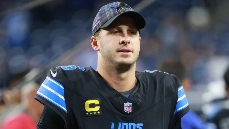 Detroit Lions quarterback Jared Goff (16) walks off the field after the conclusion of an NFL game between the Seattle Seahawks and the Detroit Lions in 2024.
