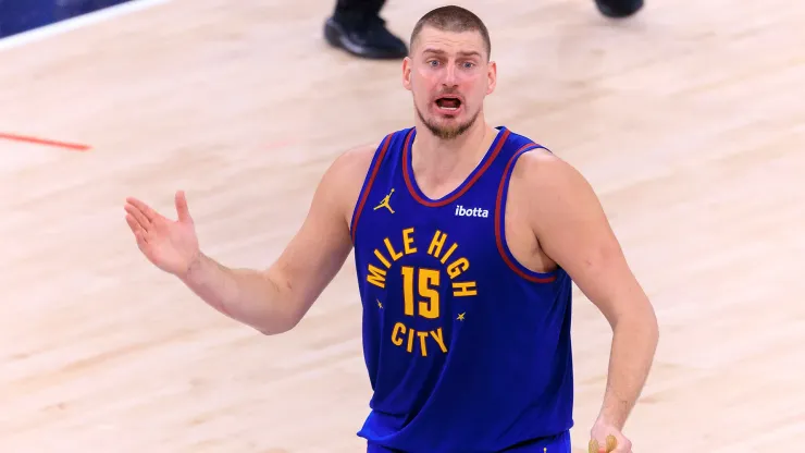 Nikola Jokic of the Denver Nuggets during their regular season game against the Los Angeles Clippers
