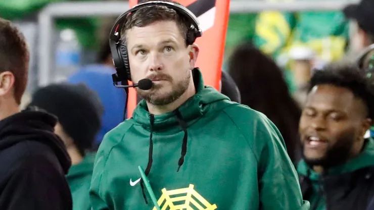 Oregon State vs Oregon NOV 24 November 24, 2023: Oregon Head Coach Dan Lanning looks at the clock during the NCAA football game between the Oregon State Beavers and the University of Oregon Ducks at Autzen Stadium, Eugene, OR. Larry C. Lawson CSM
