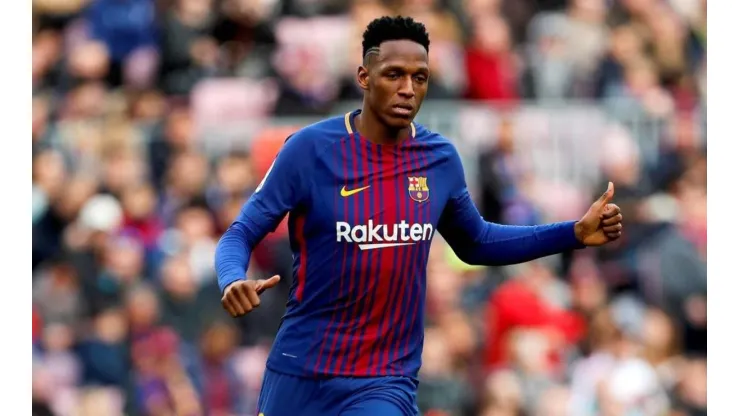 Foto de Yerry Mina, jugador de Barcelona.
