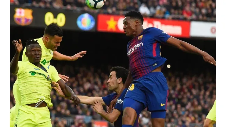 Foto de Yerry Mina, jugador de Barcelona.
