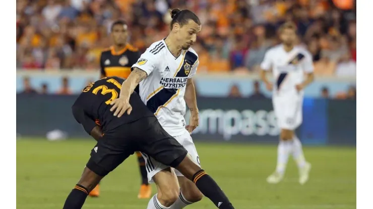 Zlatan Ibrahimovic durante el partido ante Houston Dynamo.
