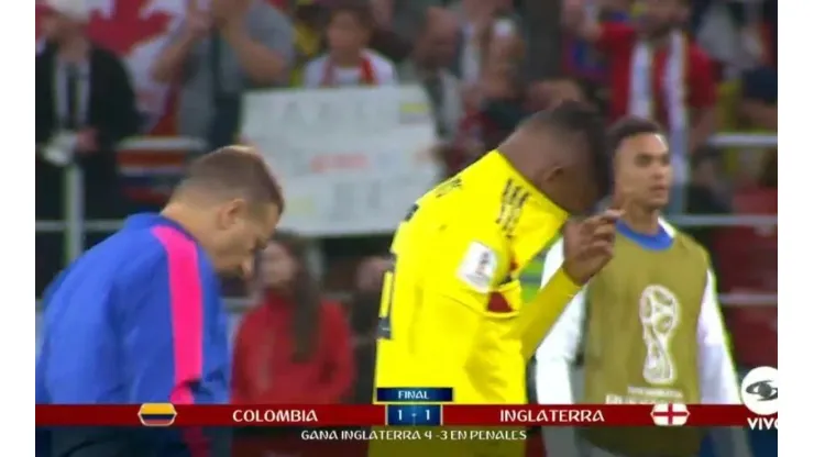 El llanto de los jugadores de Colombia tras la eliminación de Rusia 2018. (Foto: Getty)
