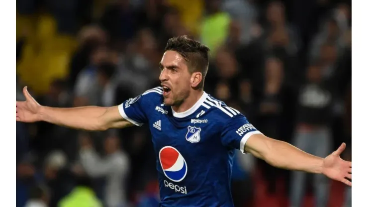 ¡De locos! El particular gol de Hauche con el pecho para poner en ventaja a Millonarios