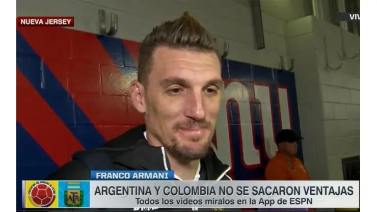 Foto de Franco Armani, arquero de la Selección.
