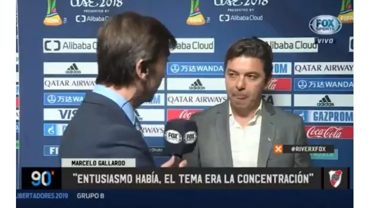 Marcelo Gallardo tras la caída.
