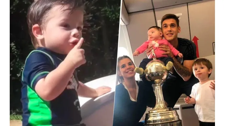 Martínez Quarta junto a su familia y la Copa.
