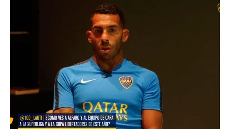 Tevez en diálogo con el canal oficial de Boca.
