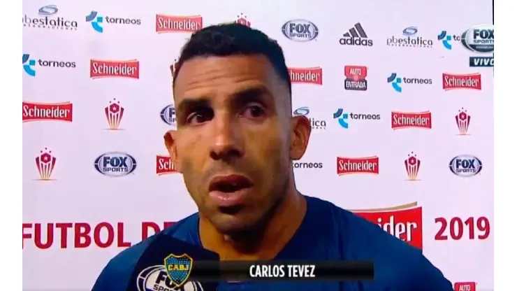 Tévez tras el final del partido.
