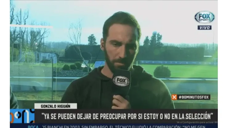 Foto de Higuaín en la entrevista.
