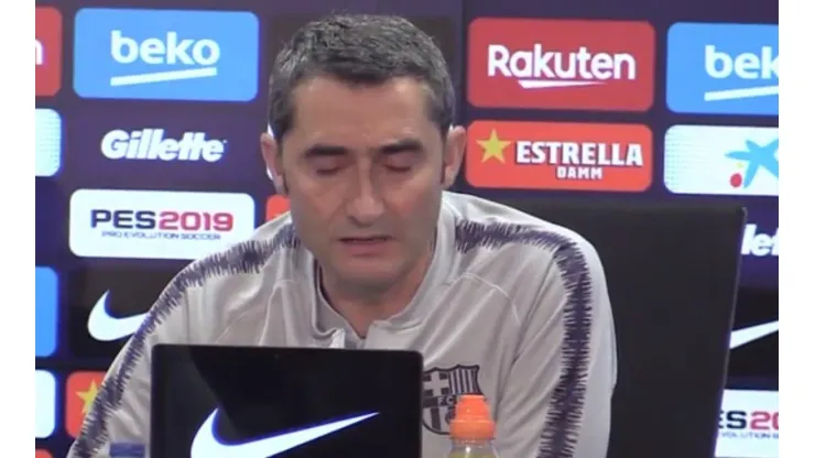 Ernesto Valverde en conferencia de prensa.
