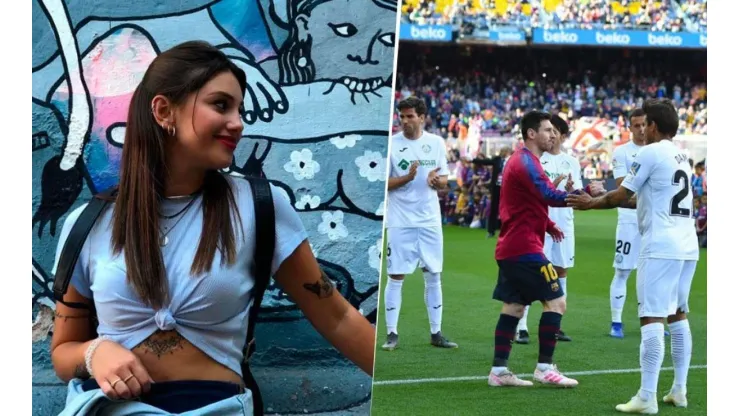 La novia de Centurión fue a ver al Barcelona de Messi y metió fotito en el Camp Nou