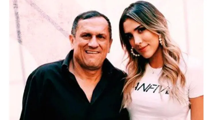 Daniela Ospina y su padre.
