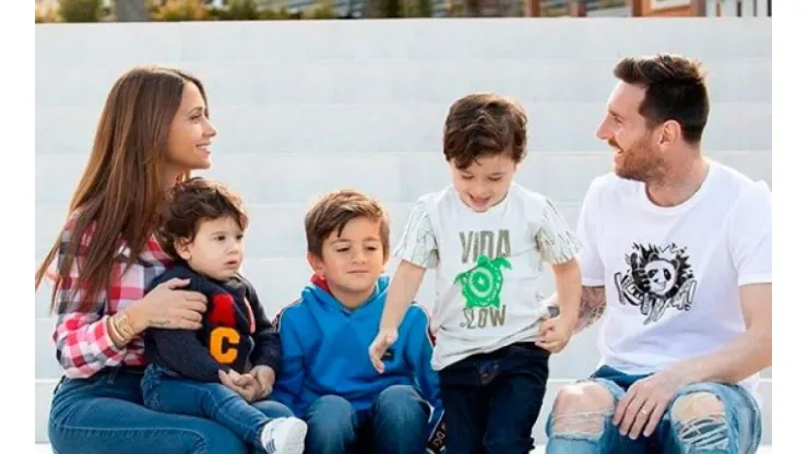 Messi junto a su familia.
