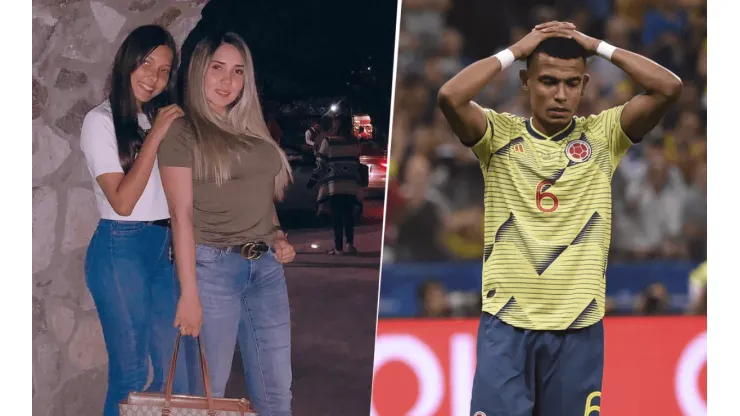 Foto del jugador de Colombia y su pareja.
