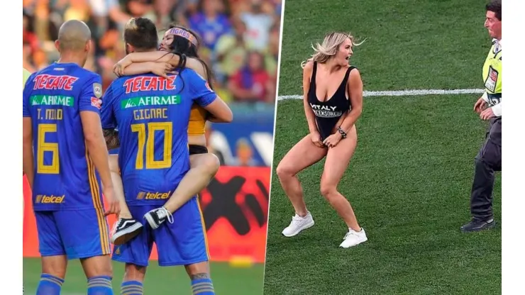 ¡Como en la Champions! Una mujer invadió la cancha en América - Tigres