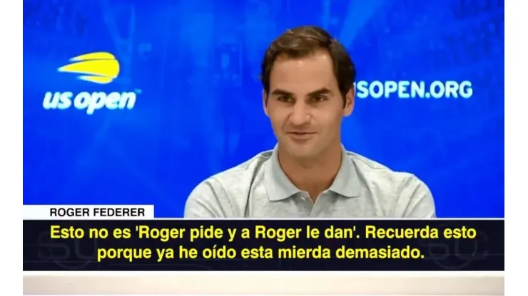 Roger Federer en conferencia de prensa.
