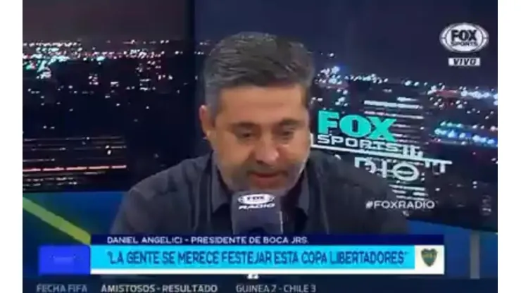 Daniel Angelici en Fox Sports Radio.
