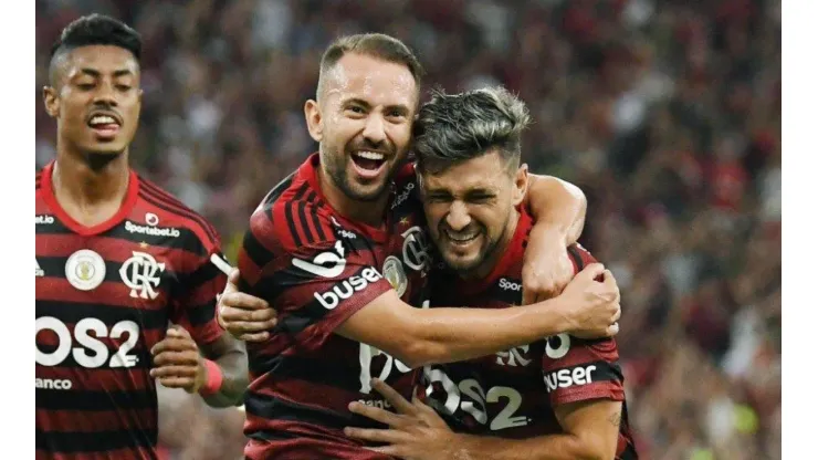 El festejo de los jugadores de Flamengo.
