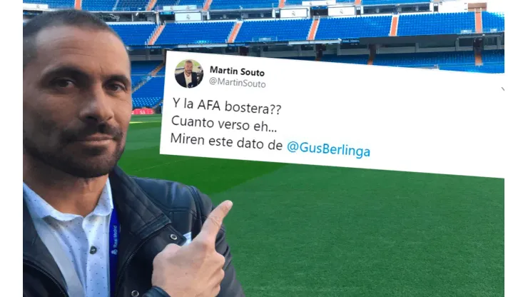 Souto tiró un dato en Twitter y se calentó: "¿La AFA bostera? Cuánto verso eh..."