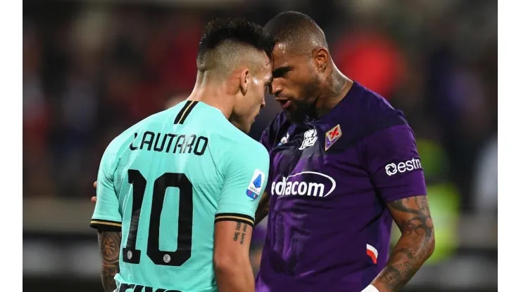 Boateng subió a Instagram dos fotos peleándose con Lautaro Martínez