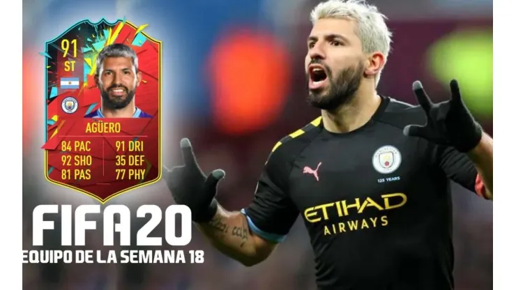 El Kun Agüero recibe una carta Record Breaker en el TOTW 18 del FIFA 20