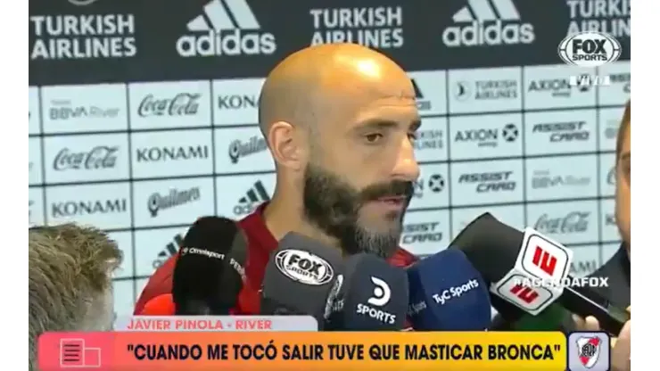 Pinola, sobre sus partidos sin jugar: "Alguna cara de enojo iba a tener"