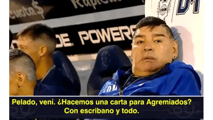 Lo que nadie vio: Maradona pidió enviar una carta a Agremiados en pleno partido