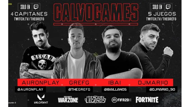 Los 'Calvogames': el stream benéfico que juntara a Grefg, Auronplay, Ibai y DjMariio