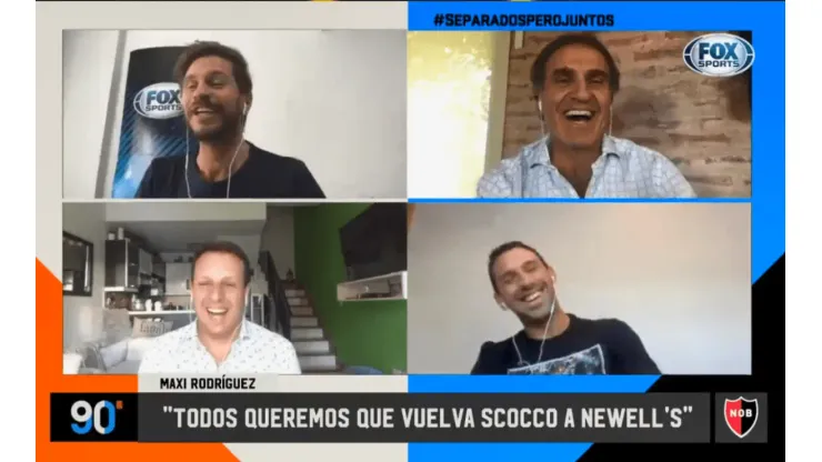 Maxi Rodríguez bromeó sobre qué le dice a Scocco: "¡Jugaste 5' nada más!"