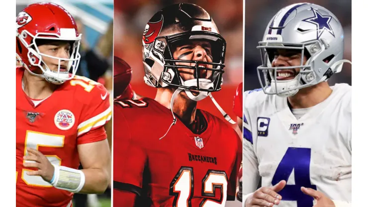 Mahomes, Brady y Prescott. Foto: Getty.
