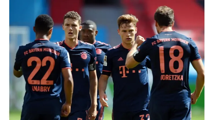 Foto de los jugadores de Bayern Munich celebrando un gol.
