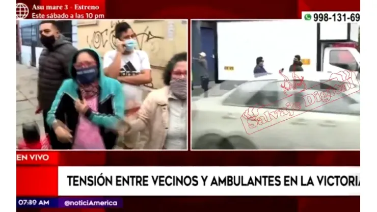 Todo quedó registrado en el noticiero de la mañana.
