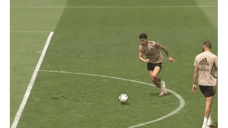 Zurda bendita: lluvia de golazos de James en el entrenamiento del Real Madrid