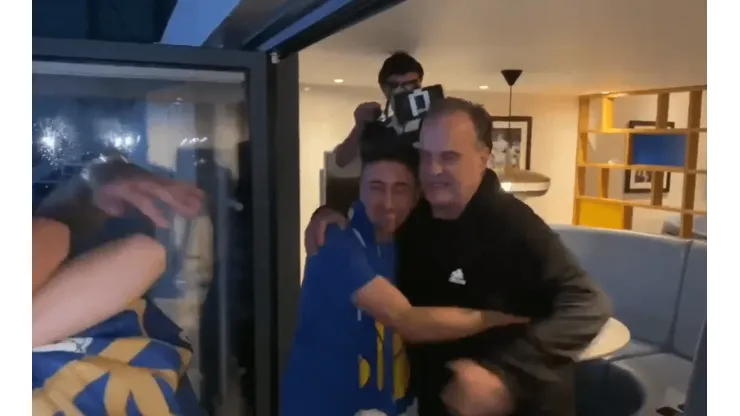 Foto de Marcelo Bielsa y sus futbolistas.
