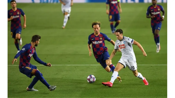 Foto de Ivan Rakitic ante Bayern Munich.
