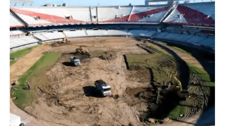 Video: así está el Monumental sin césped ni pista de atletismo